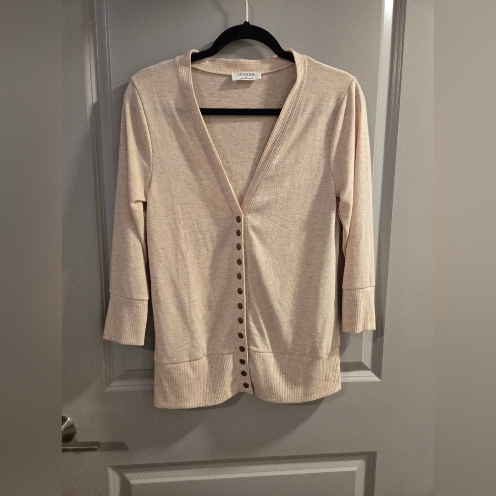 Zenana Women's Beige Cardigan Sweater